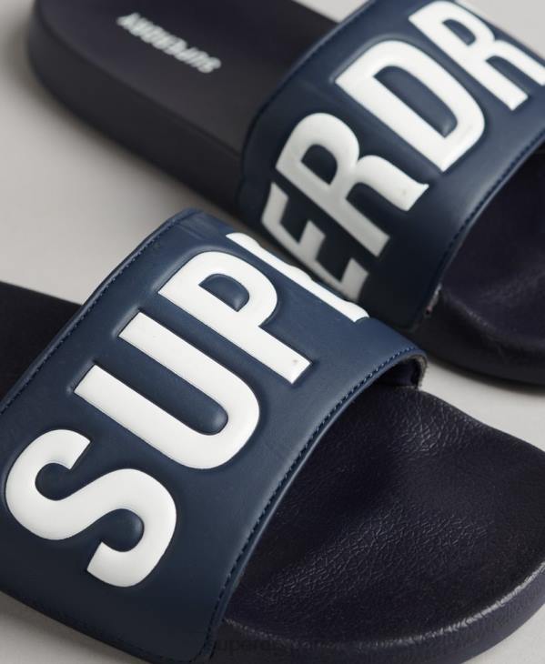 Superdry Hommes curseurs de piscine de base D64Z1905 chaussures marine