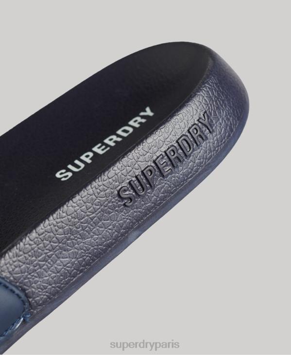 Superdry Hommes curseurs de piscine de base D64Z1905 chaussures marine