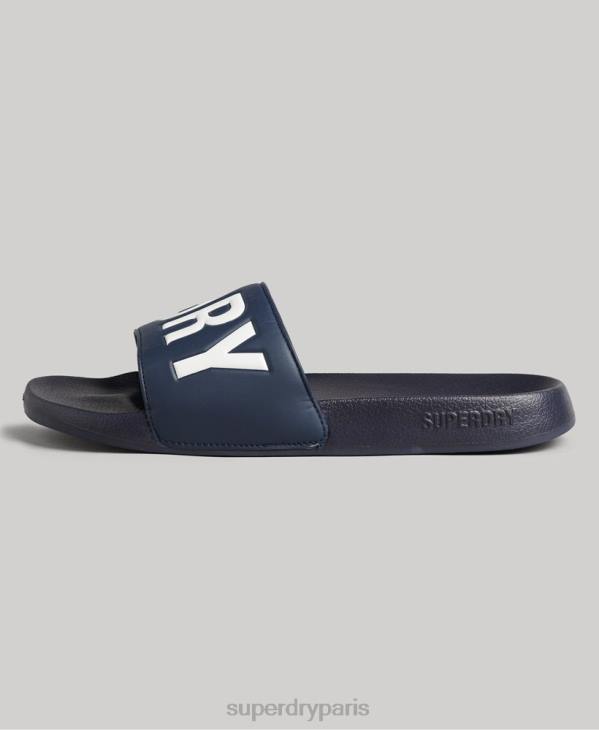 Superdry Hommes curseurs de piscine de base D64Z1905 chaussures marine