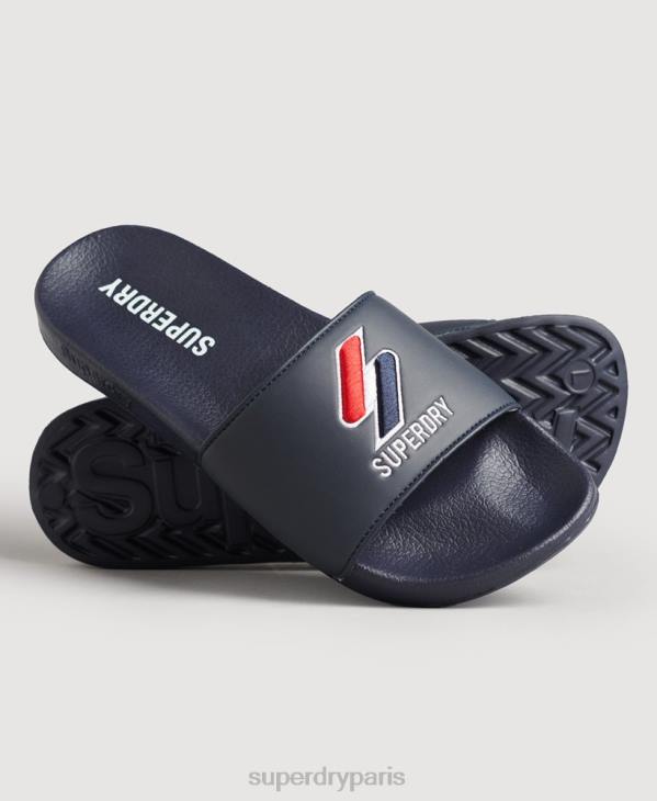 Superdry Hommes curseurs de piscine de base D64Z1917 chaussures marine