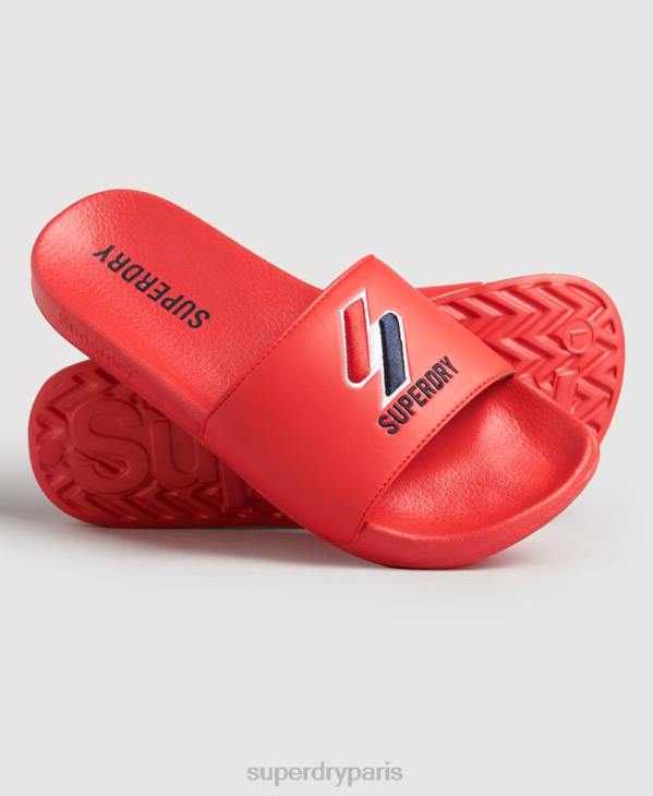 Superdry Hommes curseurs de piscine de base D64Z1920 chaussures rouge