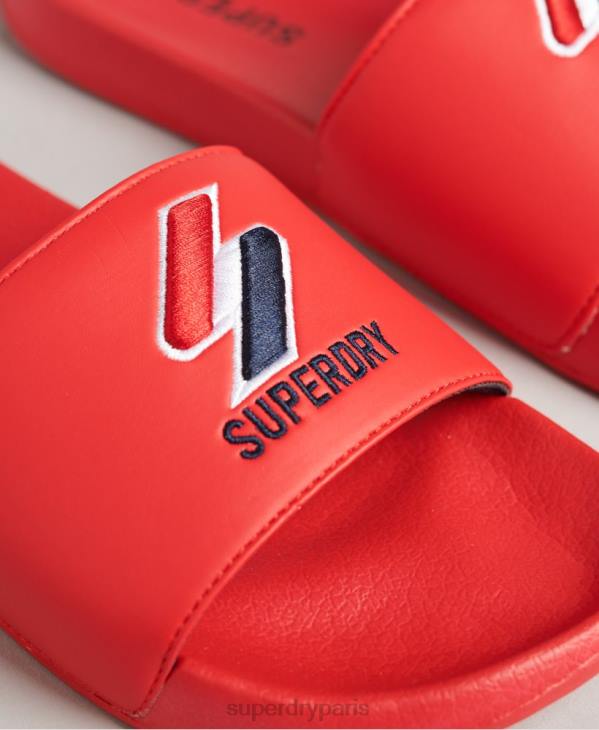 Superdry Hommes curseurs de piscine de base D64Z1920 chaussures rouge
