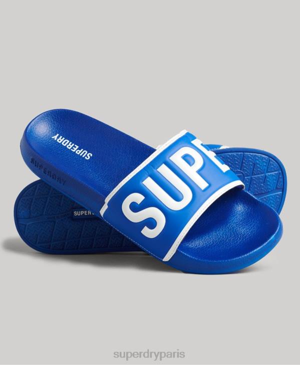 Superdry Hommes curseurs de piscine de base D64Z1924 chaussures bleu