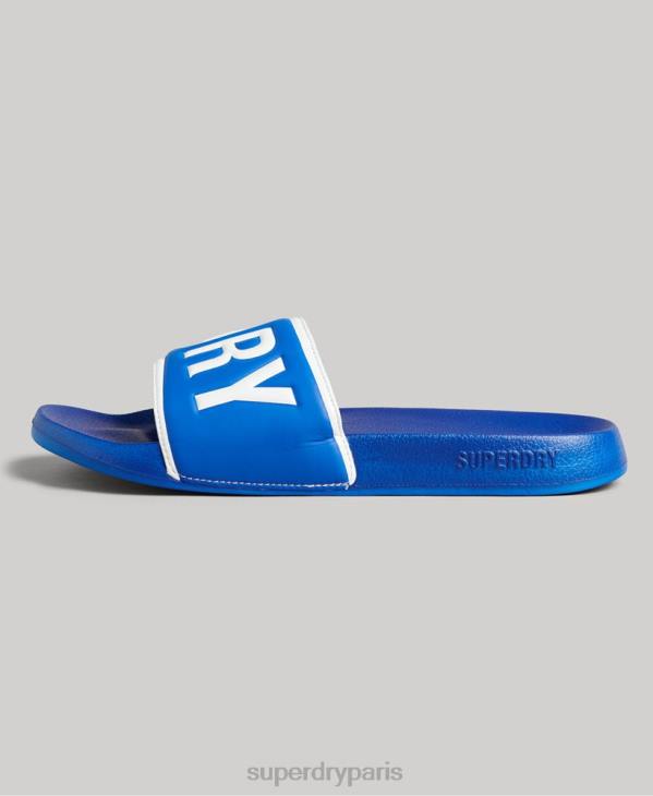 Superdry Hommes curseurs de piscine de base D64Z1924 chaussures bleu