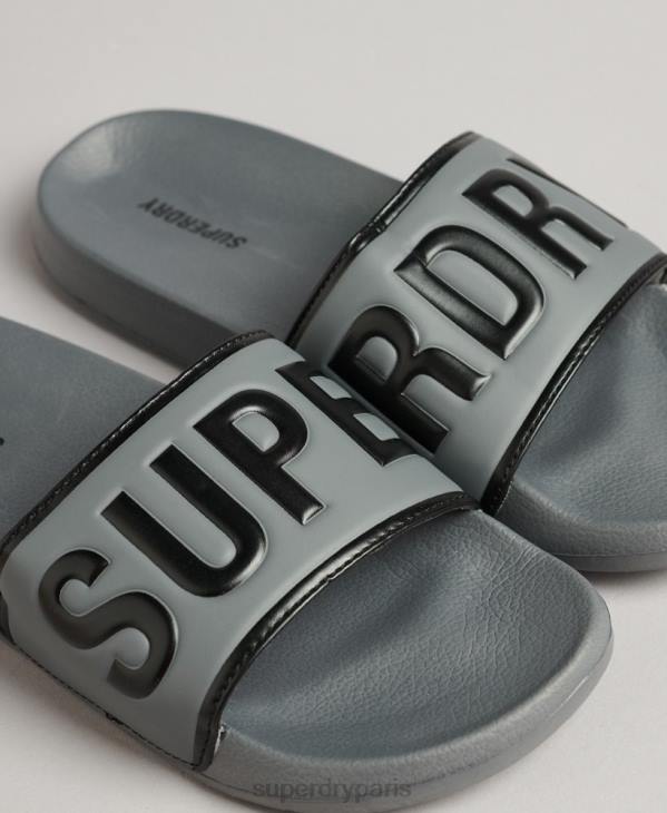 Superdry Hommes curseurs de piscine de base D64Z46 chaussures noir