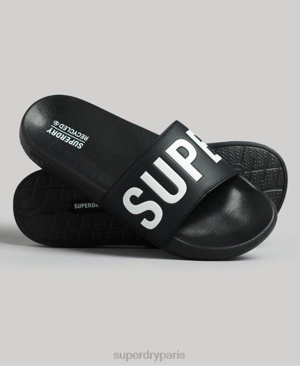 Superdry Hommes curseurs de pool de noyau de code D64Z1903 chaussures noir