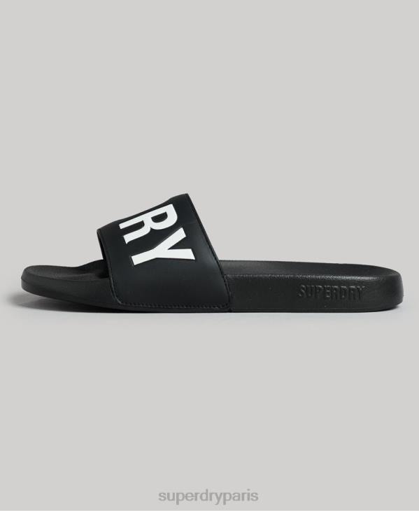 Superdry Hommes curseurs de pool de noyau de code D64Z1903 chaussures noir
