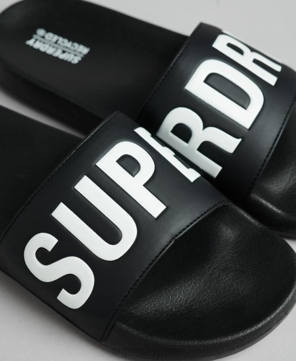 Superdry Hommes curseurs de pool de noyau de code D64Z1903 chaussures noir