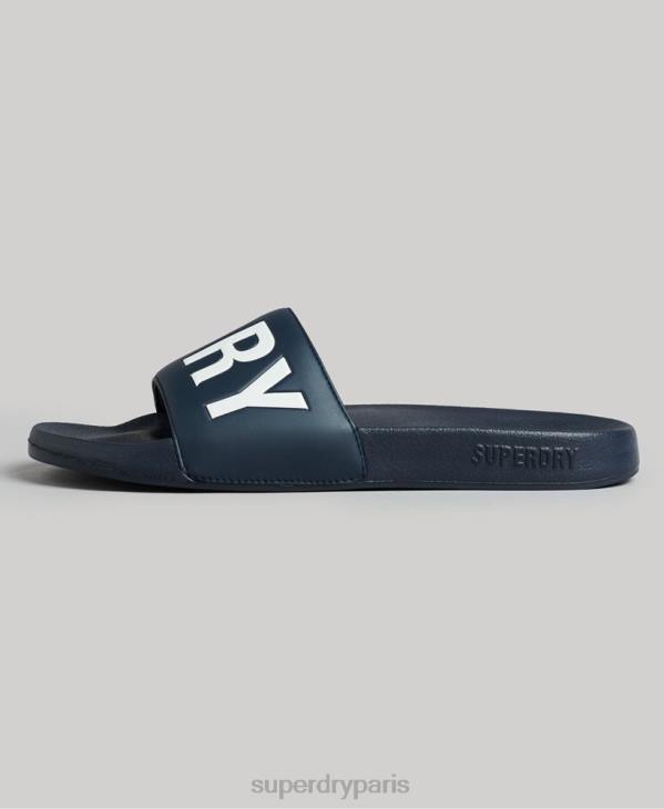 Superdry Hommes curseurs de pool de noyau de code D64Z1907 chaussures marine