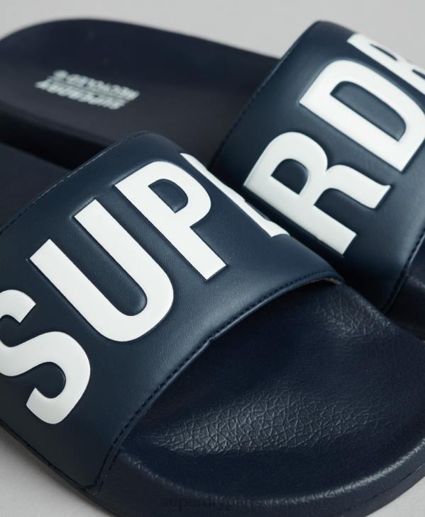 Superdry Hommes curseurs de pool de noyau de code D64Z1907 chaussures marine