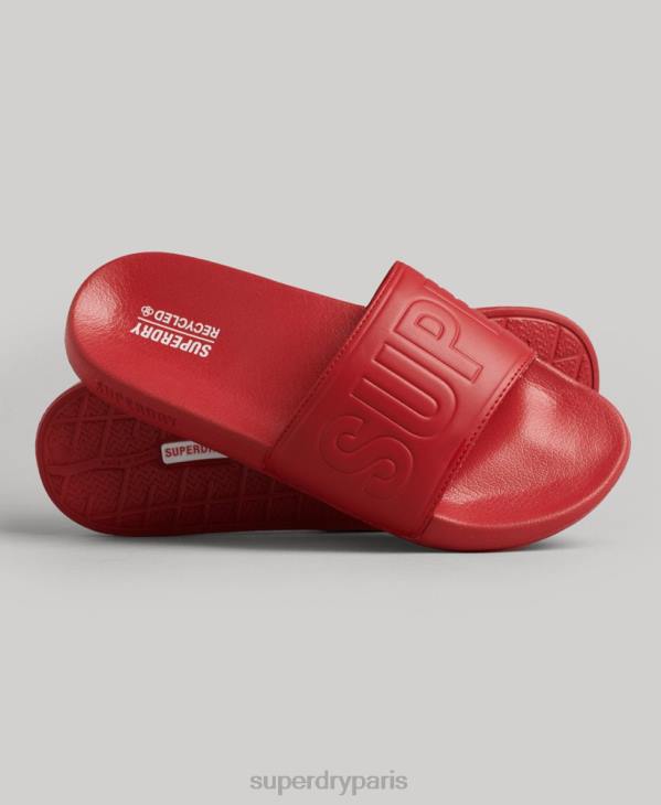 Superdry Hommes curseurs de pool de noyau de code D64Z1912 chaussures rouge