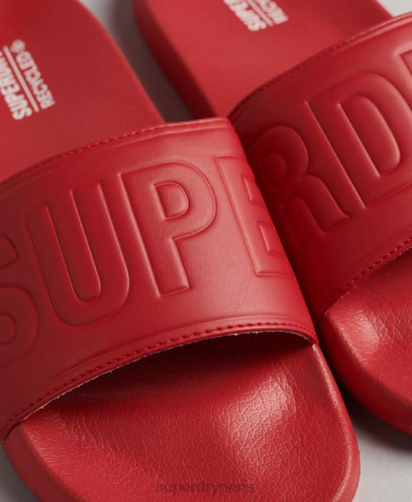 Superdry Hommes curseurs de pool de noyau de code D64Z1912 chaussures rouge