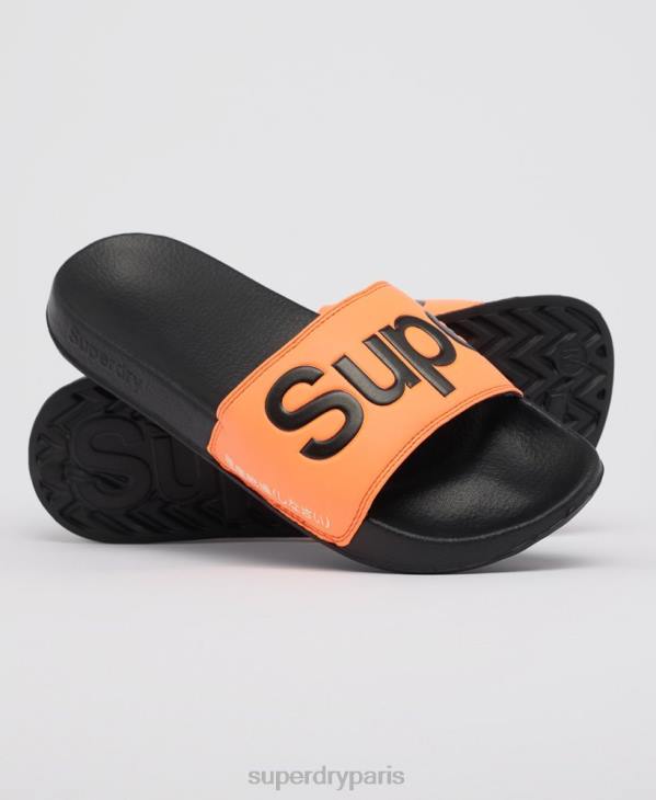 Superdry Hommes curseurs à logo classique D64Z1934 chaussures orange