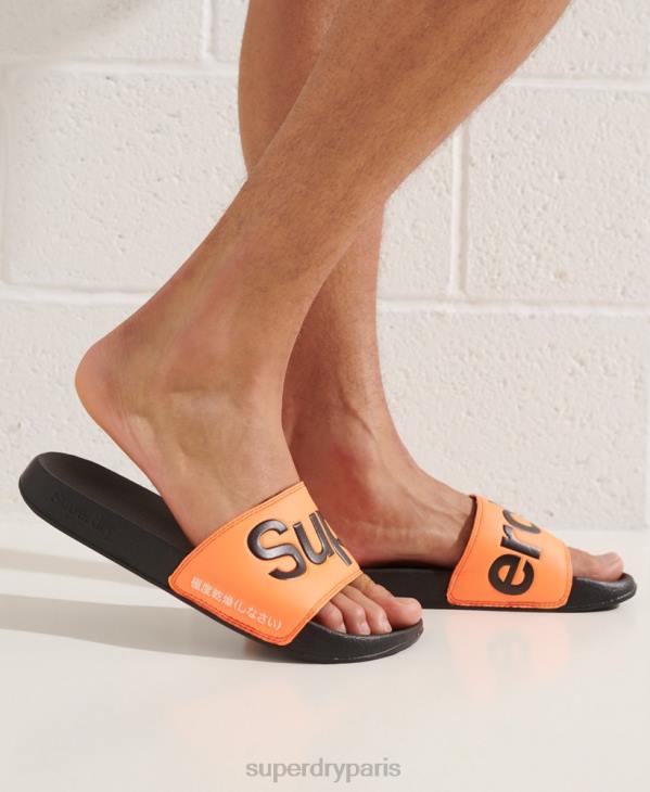 Superdry Hommes curseurs à logo classique D64Z1934 chaussures orange