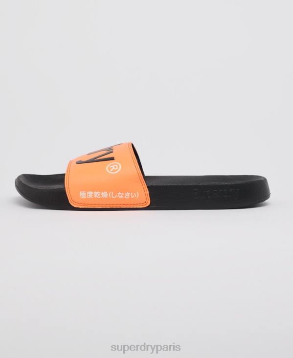 Superdry Hommes curseurs à logo classique D64Z1934 chaussures orange