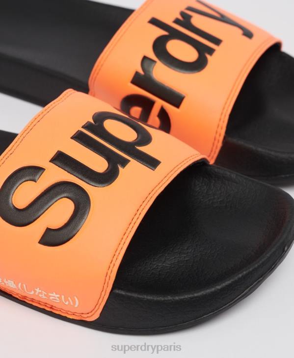 Superdry Hommes curseurs à logo classique D64Z1934 chaussures orange