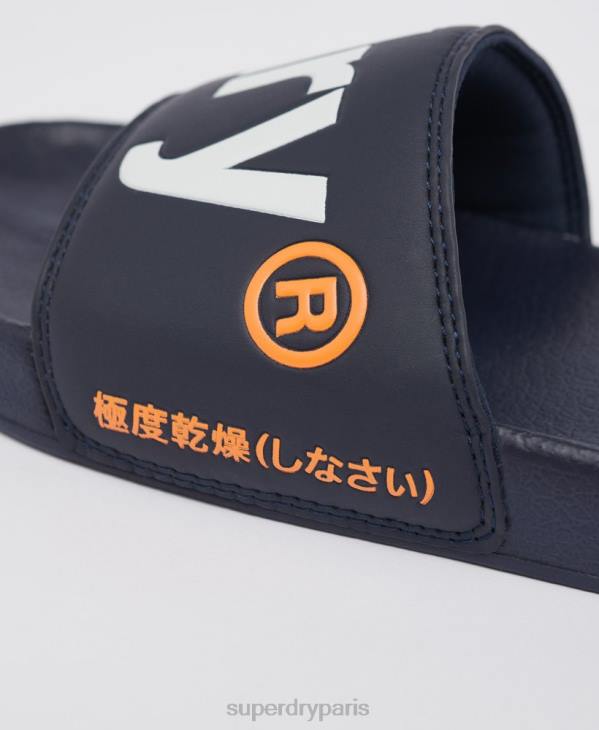 Superdry Hommes curseurs à logo classique D64Z1952 chaussures marine