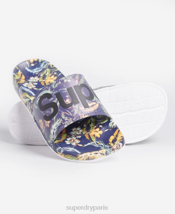 Superdry Hommes sliders de piscine imprimés D64Z1931 chaussures multi