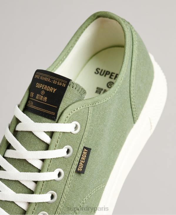 Superdry Hommes baskets basses en toile vegan D64Z1948 chaussures vert