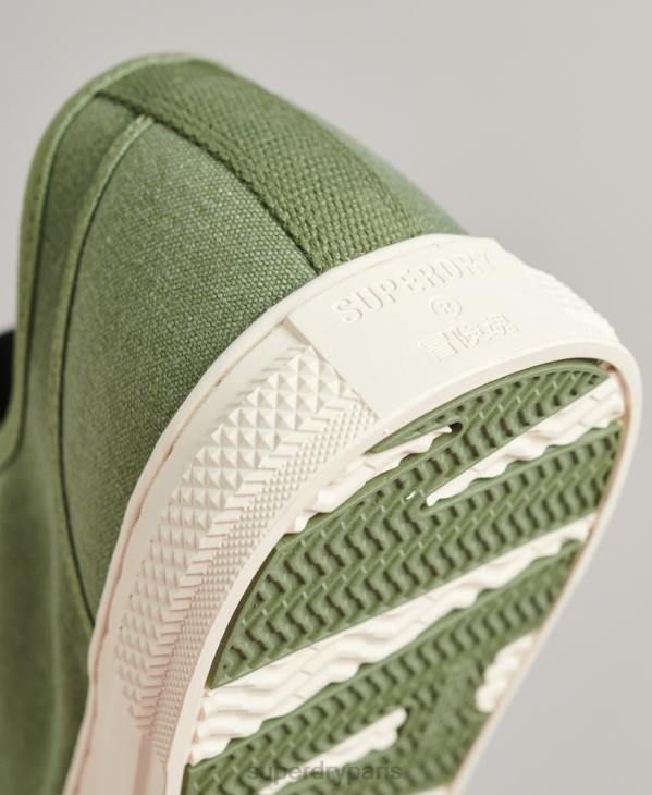 Superdry Hommes baskets basses en toile vegan D64Z1948 chaussures vert