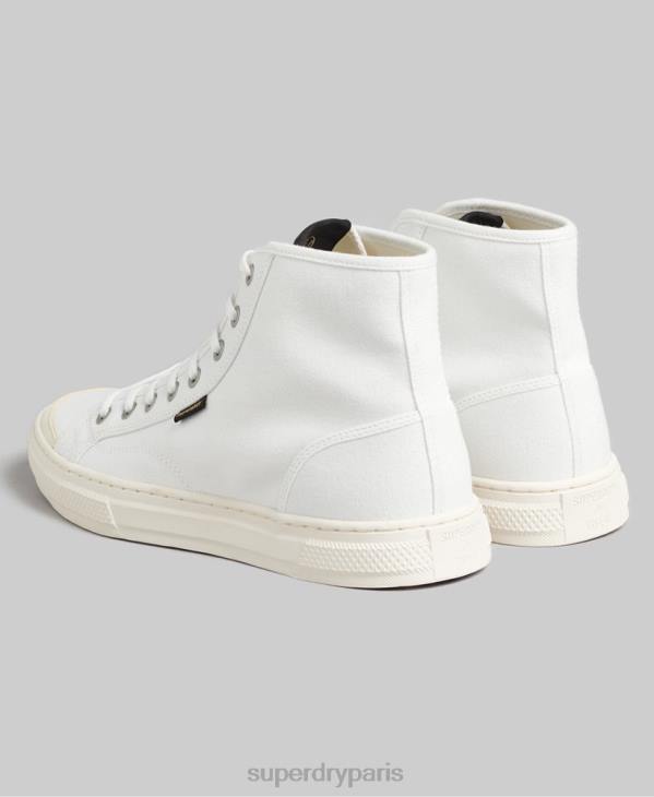 Superdry Hommes baskets montantes en toile vegan D64Z1898 chaussures crème