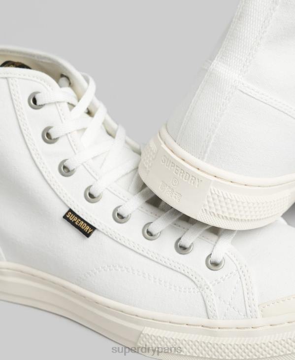 Superdry Hommes baskets montantes en toile vegan D64Z1898 chaussures crème