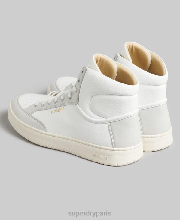 Superdry Hommes baskets montantes vegan vintage D64Z1909 chaussures blanc