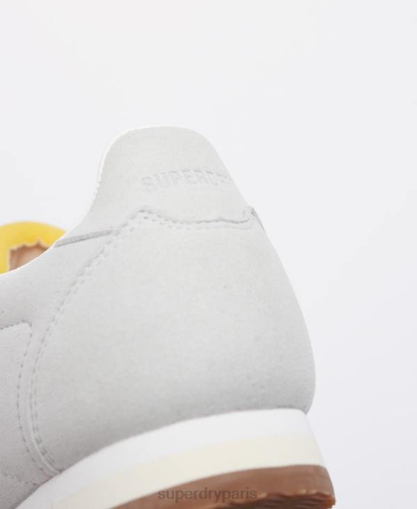 Superdry Hommes chaussures de course de sport de piste rétro végétaliennes D64Z1940 chaussures gris