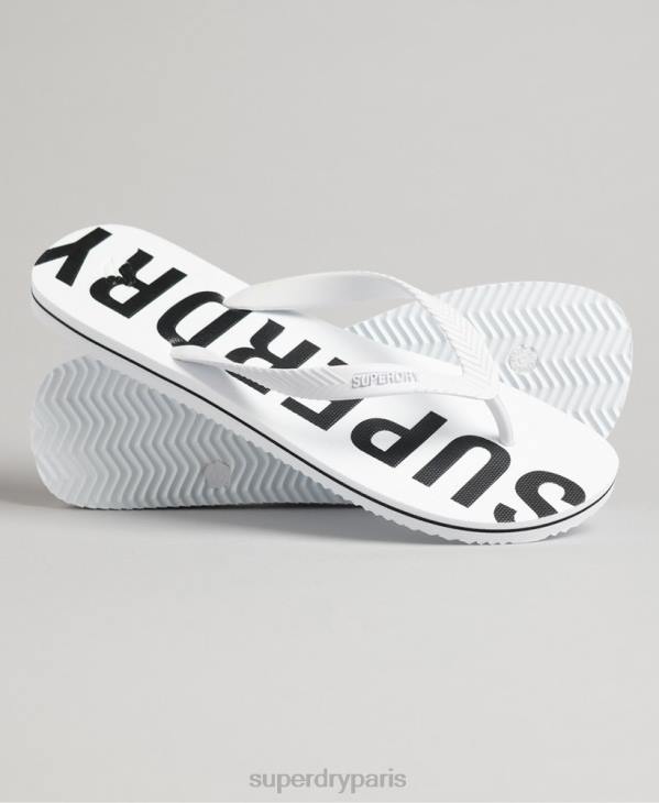 Superdry Hommes code essentiel tongs D64Z1916 chaussures blanc