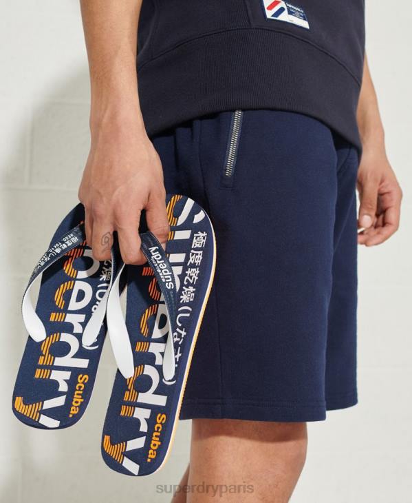 Superdry Hommes tongs classiques à logo D64Z1936 chaussures marine