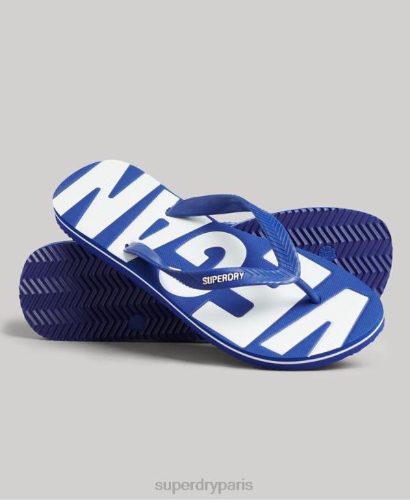 Superdry Hommes tongs classiques végétaliennes vintage D64Z1921 chaussures bleu