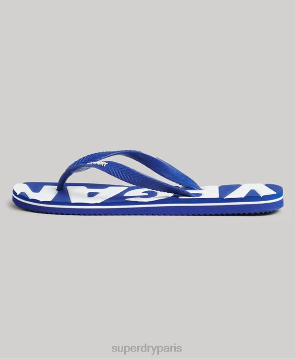 Superdry Hommes tongs classiques végétaliennes vintage D64Z1921 chaussures bleu