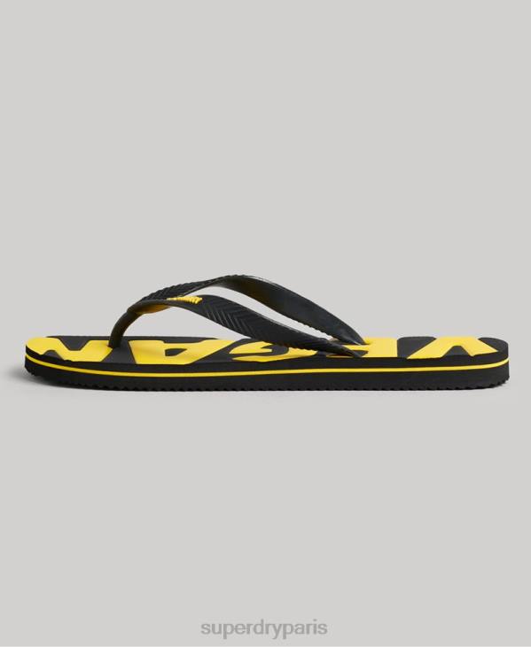 Superdry Hommes tongs classiques végétaliennes vintage D64Z1923 chaussures noir