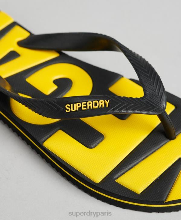 Superdry Hommes tongs classiques végétaliennes vintage D64Z1923 chaussures noir