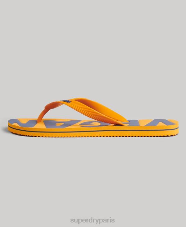 Superdry Hommes tongs classiques végétaliennes vintage D64Z1925 chaussures or
