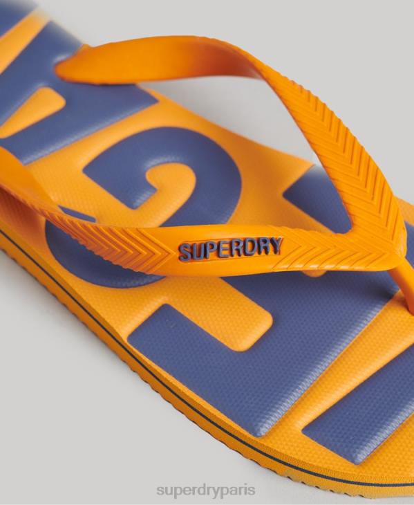 Superdry Hommes tongs classiques végétaliennes vintage D64Z1925 chaussures or