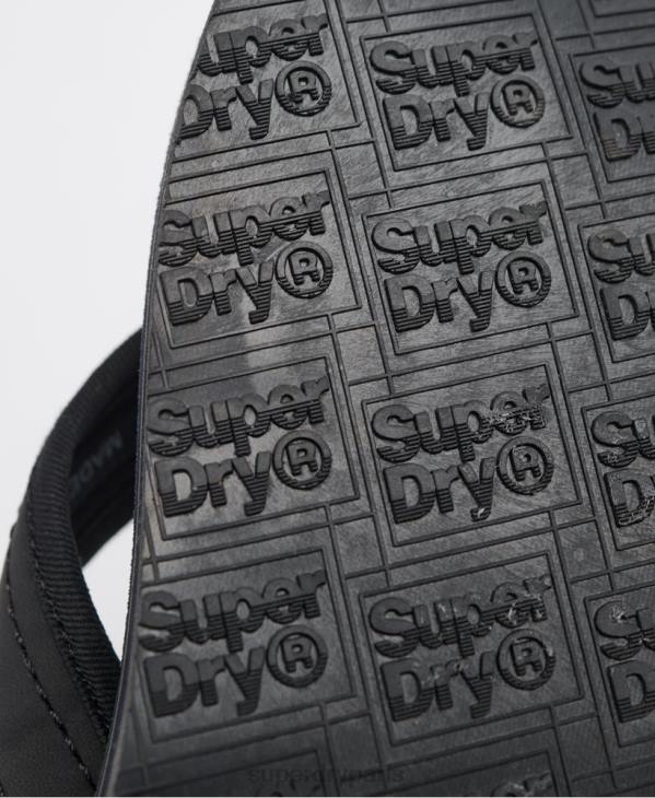 Superdry Hommes tongs en cuir D64Z6485 chaussures noir