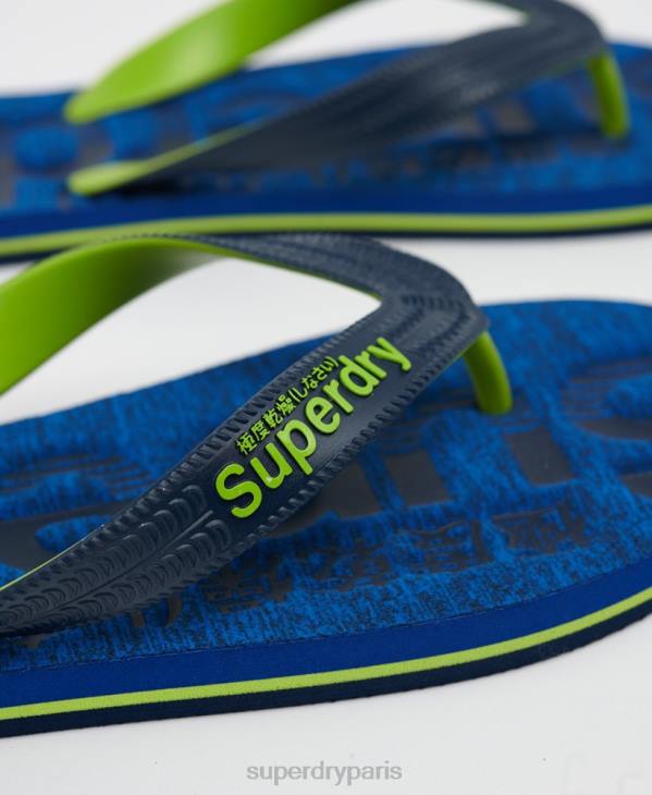 Superdry Hommes tongs à logo essentiel D64Z1929 chaussures bleu foncé
