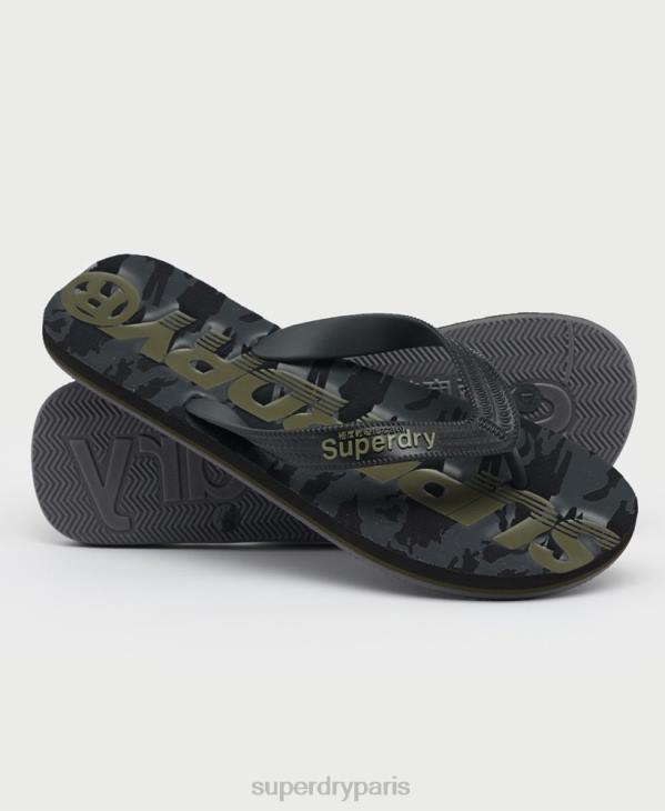Superdry Hommes tongs à logo essentiel D64Z1930 chaussures noir