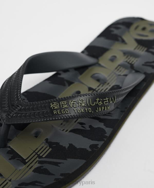 Superdry Hommes tongs à logo essentiel D64Z1930 chaussures noir