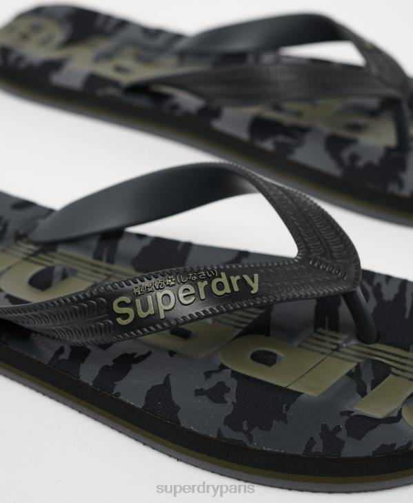 Superdry Hommes tongs à logo essentiel D64Z1930 chaussures noir
