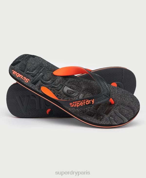 Superdry Hommes tongs à logo essentiel D64Z1947 chaussures gris foncé