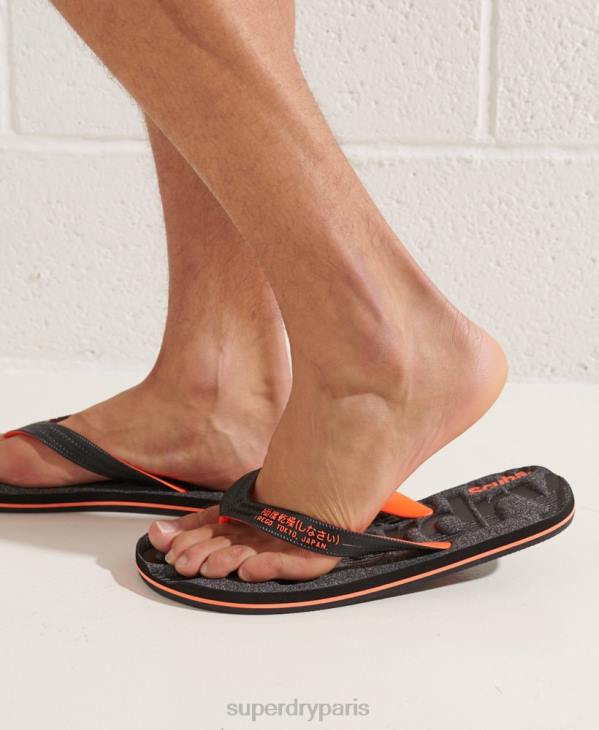 Superdry Hommes tongs à logo essentiel D64Z1947 chaussures gris foncé