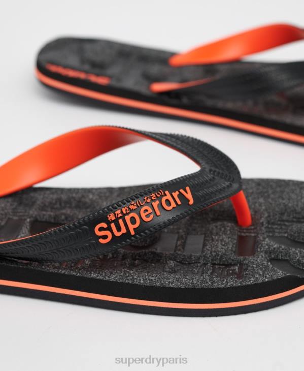 Superdry Hommes tongs à logo essentiel D64Z1947 chaussures gris foncé