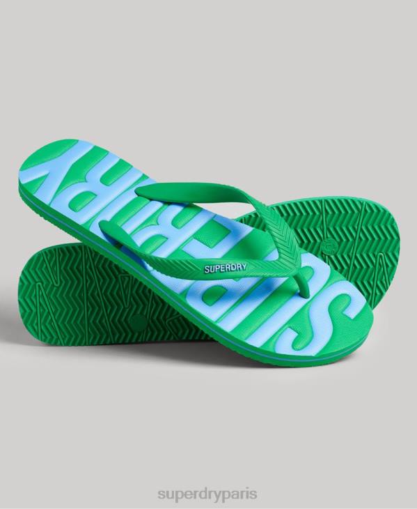 Superdry Hommes tongs végétaliennes D64Z118 chaussures vert