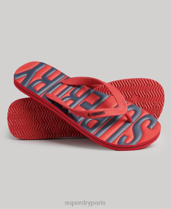 Superdry Hommes tongs végétaliennes D64Z1900 chaussures rouge