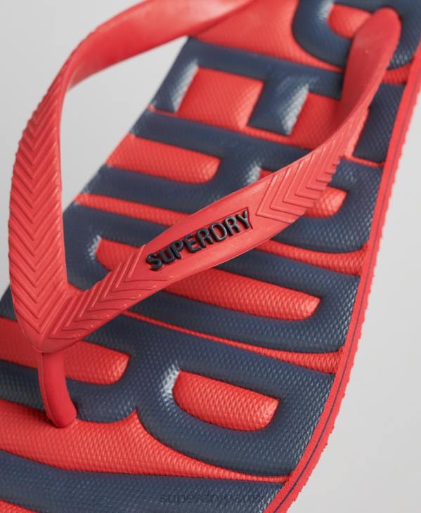 Superdry Hommes tongs végétaliennes D64Z1900 chaussures rouge