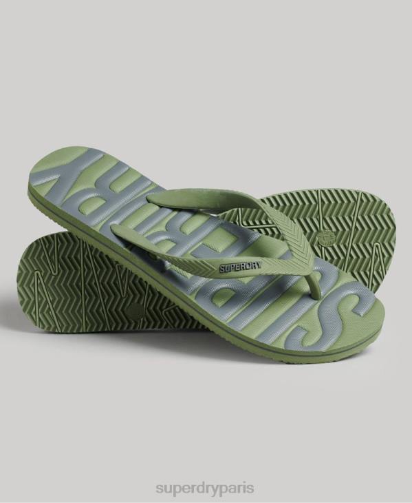 Superdry Hommes tongs végétaliennes D64Z1906 chaussures kaki
