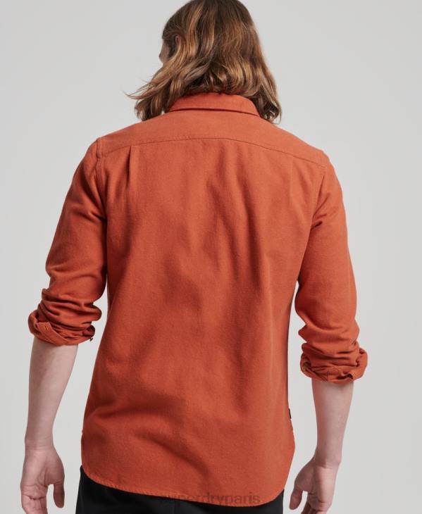 Superdry Hommes chemise Trailsman en flanelle de coton bio D64Z158 vêtements orange