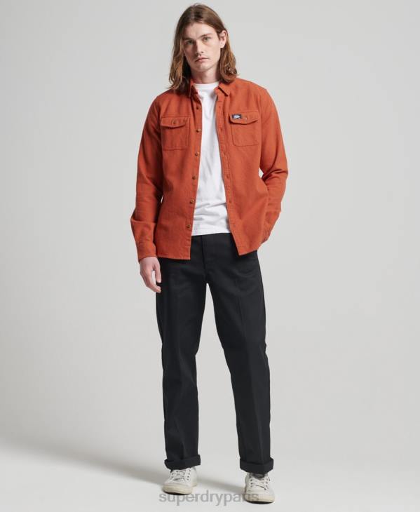Superdry Hommes chemise Trailsman en flanelle de coton bio D64Z158 vêtements orange
